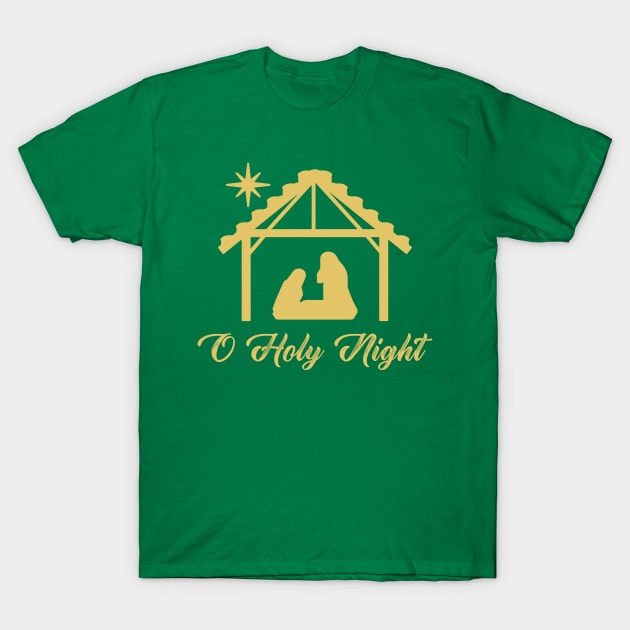 O Holy Night Nativity Christmas T-Shirt by Space Cadet Tees